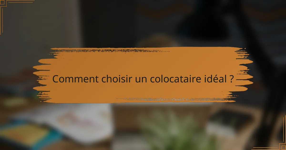 Comment choisir un colocataire idéal ?