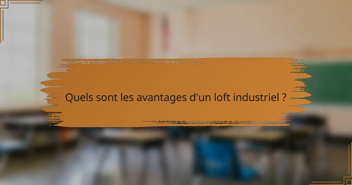 Quels sont les avantages d'un loft industriel ?
